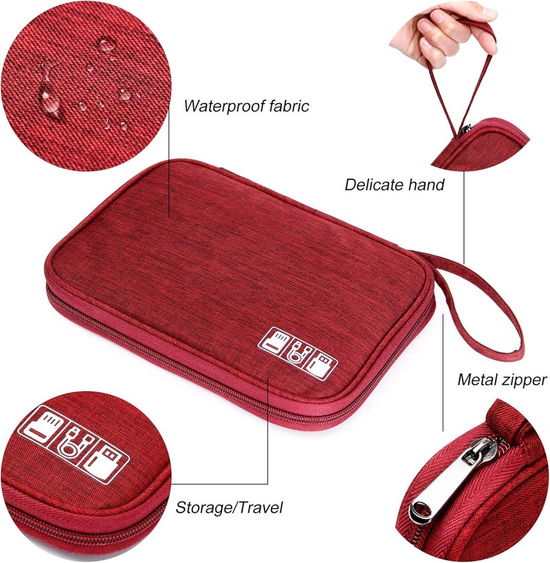 CILLA Travel Cord Organizer Case, Portable Waterproof Storage Bag for Charger, Cord, USB, Power Bank, Earphone, SD Card, Travel Essentials - Image 4
